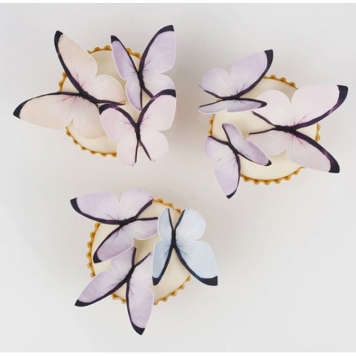 Motyle waflowe 3D motylki dekoracja tort pastel 8x